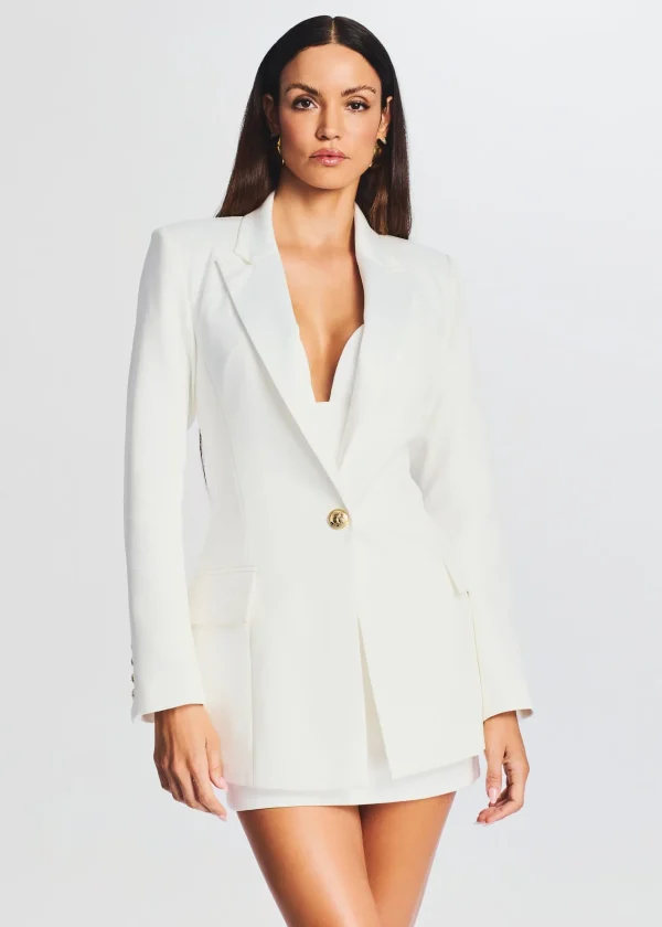 Bachelorette Party*Retrofete Kristen Blazer White w/ Satin
