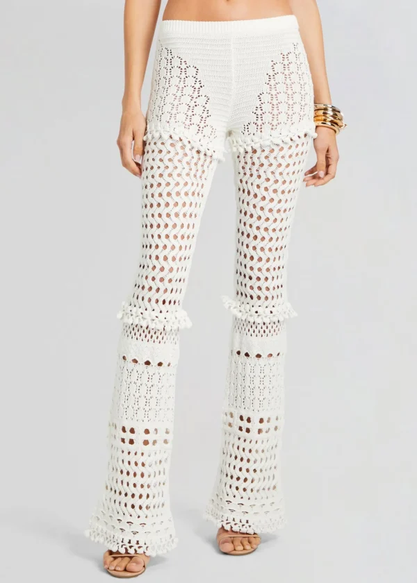 Bottoms*Retrofete Kyla Knit Crochet Pant Iridescent White