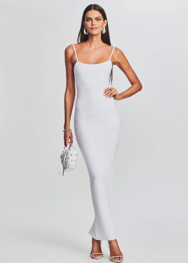 Honeymoon Looks*Retrofete Kylie Bandage Knit Dress White