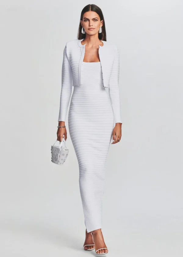 Honeymoon Looks*Retrofete Kylie Bandage Knit Dress White