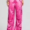 Night Out*Retrofete Lai Satin Cargo Pant Malibu Pink