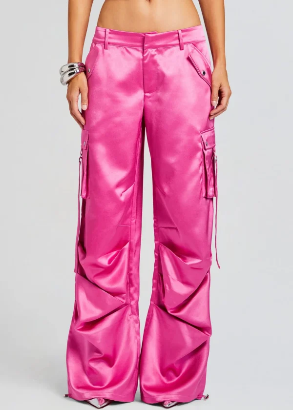 Bottoms*Retrofete Lai Satin Cargo Pant Malibu Pink