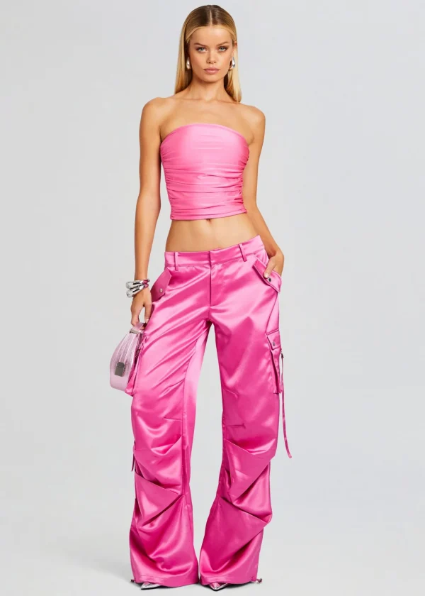 Night Out*Retrofete Lai Satin Cargo Pant Malibu Pink