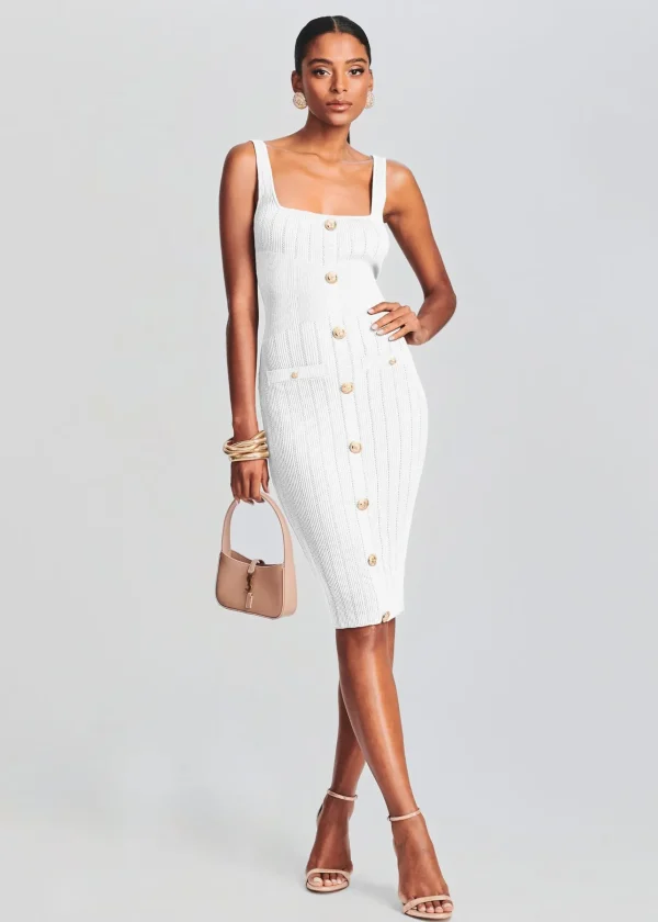 Spring Knits*Retrofete Laney Dress White/Gold