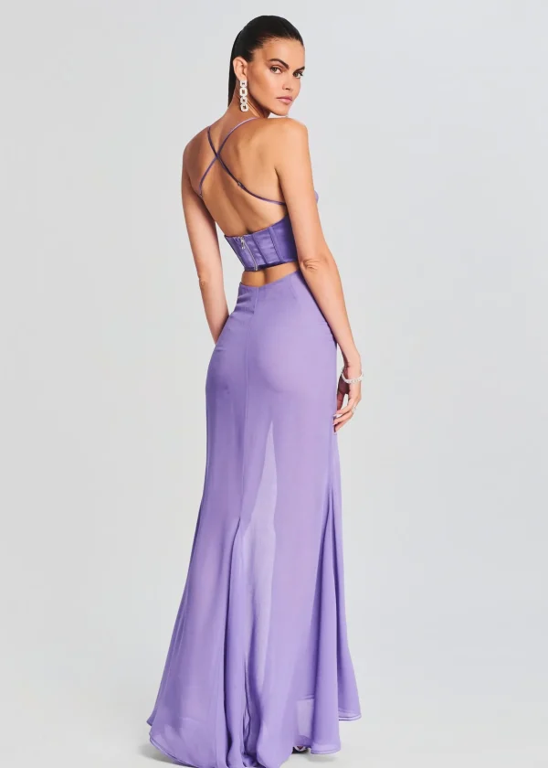 Bridal Party*Retrofete Larissa Silk Corset Dress Dusty Lilac