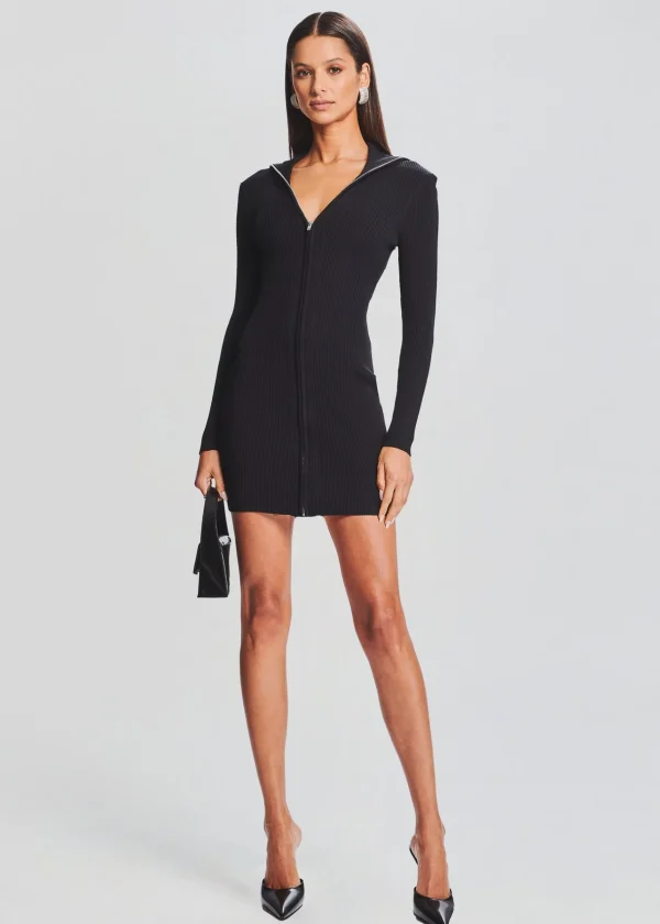 Dresses*Retrofete Larkin Rib Knit Dress Black