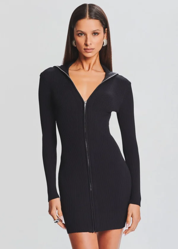 Dresses*Retrofete Larkin Rib Knit Dress Black