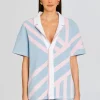 Spring Knits*Retrofete Lei Shirt Jacquard Blue/Pink
