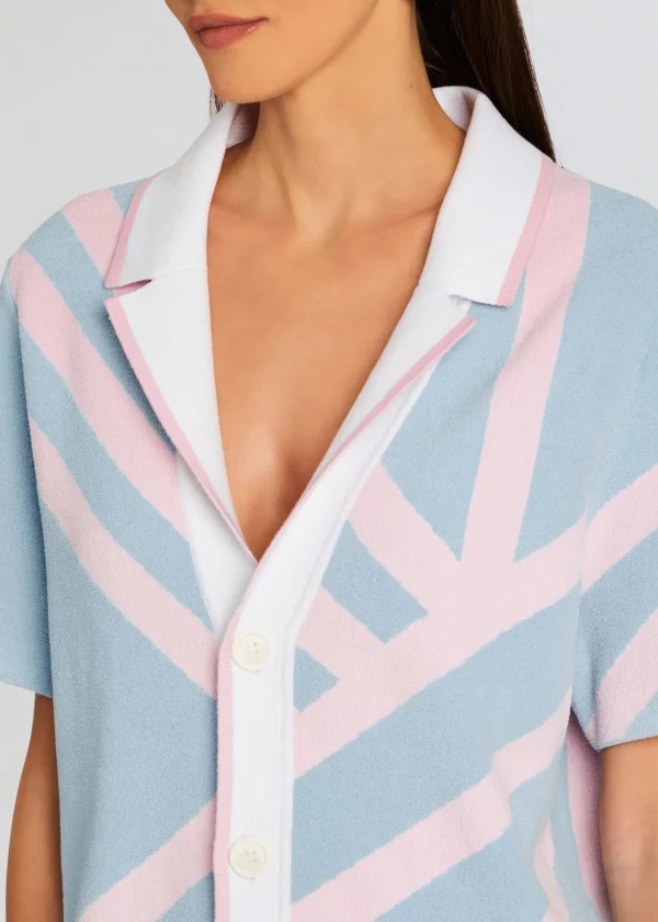 Spring Knits*Retrofete Lei Shirt Jacquard Blue/Pink