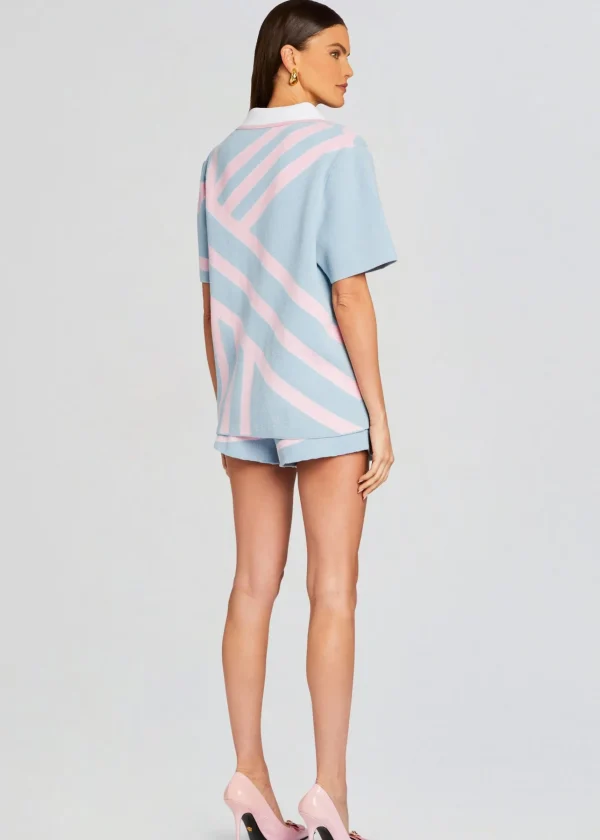 Spring Knits*Retrofete Lei Shirt Jacquard Blue/Pink