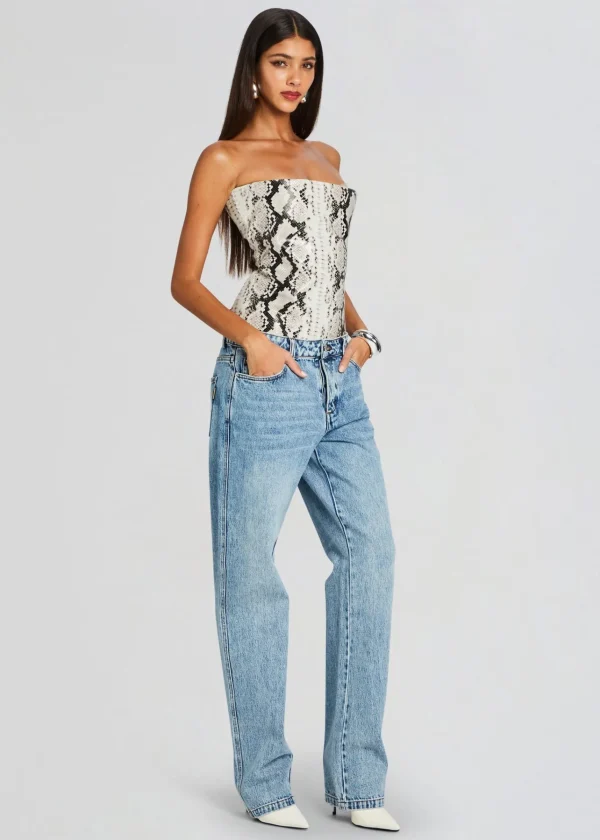 RETROFÊTE*Retrofete Leonie Leather Top Neutral Snake