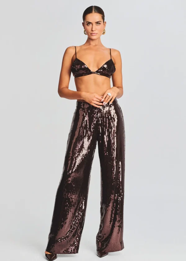 Neutral Moments*Retrofete Libra Sequin Bralette Dark Chocolate