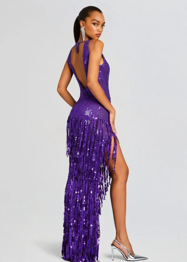 Dresses*Retrofete Libra Sequin Crochet Dress Amethyst