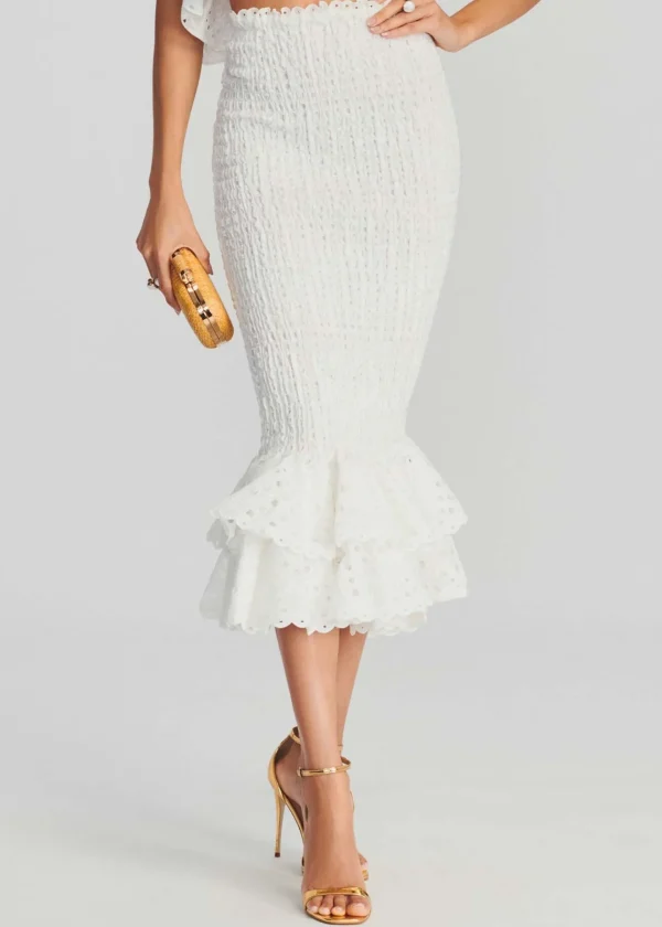 The Destination Bride*Retrofete Lilliana Long Skirt White