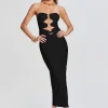 Tropical Hues*Retrofete Lily Lycra Maxi Dress Black