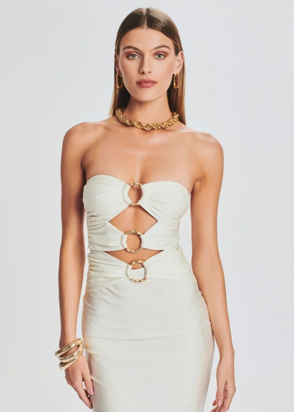 Dresses*Retrofete Lily Lycra Maxi Dress Cream
