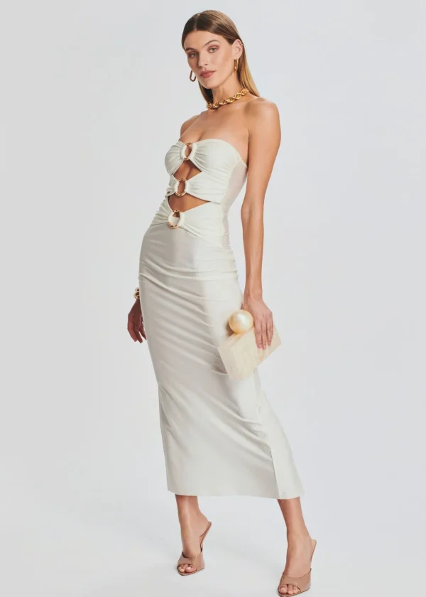 Best Sellers*Retrofete Lily Lycra Maxi Dress Cream