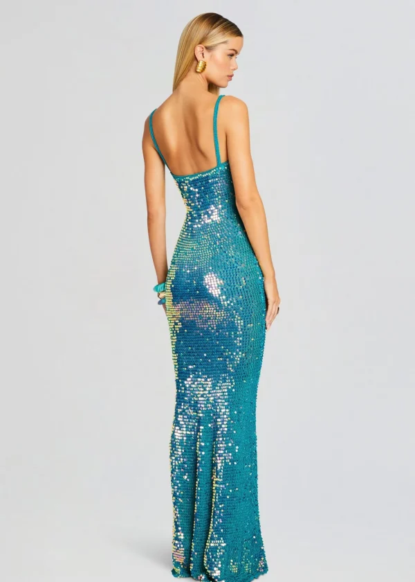 Tropical Hues*Retrofete Lisette Sequin Crochet Dress Aquamarine