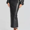 RETROFÊTE*Retrofete Liza Leather Skirt Black