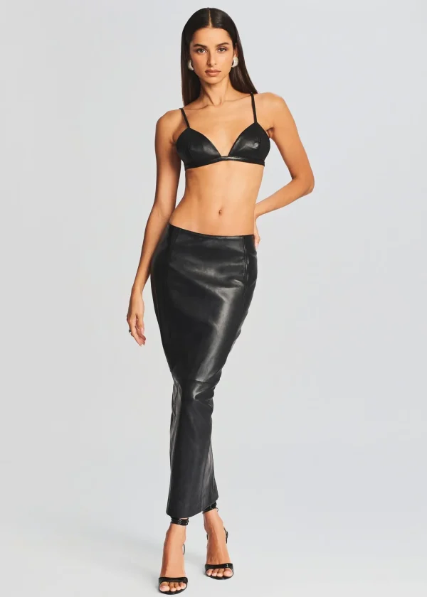 Best Sellers*Retrofete Liza Leather Skirt Black