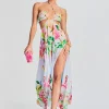 Bachelorette Party*Retrofete Lora Long Dress Multicolor Hibiscus