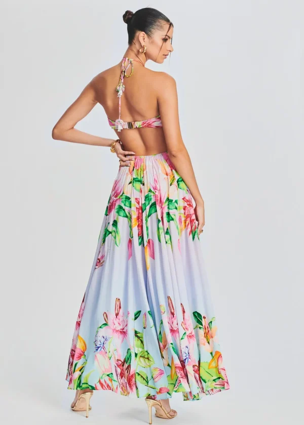 Bachelorette Party*Retrofete Lora Long Dress Multicolor Hibiscus