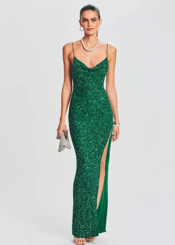 Dresses*Retrofete Loretta Sequin Dress Emerald