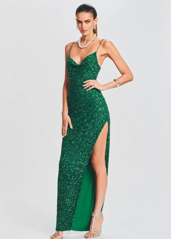 Dresses*Retrofete Loretta Sequin Dress Emerald