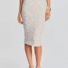 Bridal Shower*Retrofete Lowe Sequin Skirt Silver/White