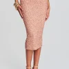 Guest Of*Retrofete Lowe Sequin Skirt Dusty Peach