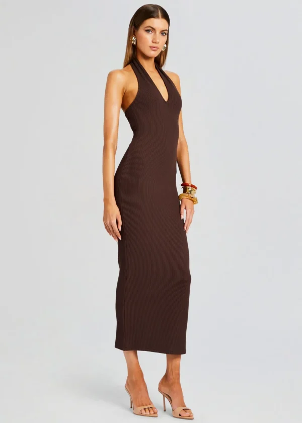 Dresses*Retrofete Lozza Halter Neck Maxi Dress Brown