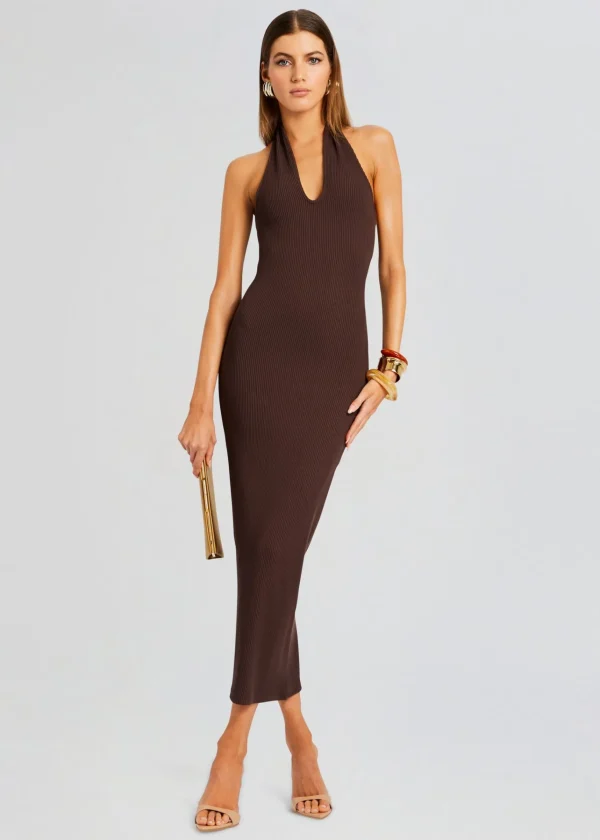 Dresses*Retrofete Lozza Halter Neck Maxi Dress Brown