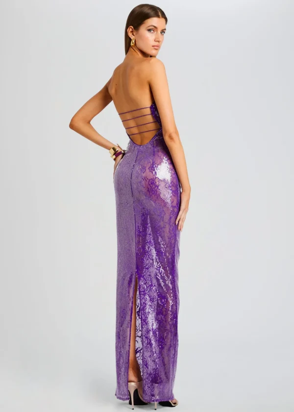 Resort '24*Retrofete Lucia Sequin Lace Dress Amethyst