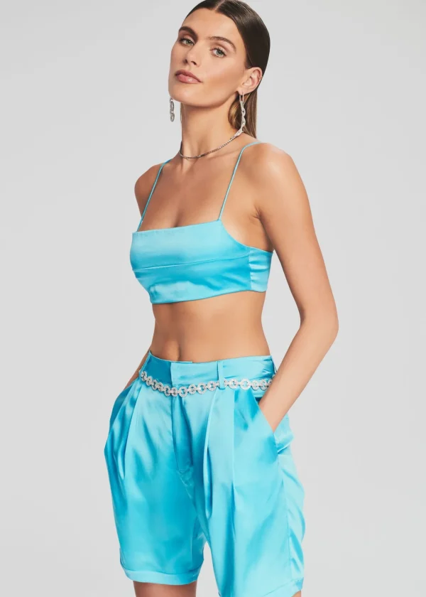 Honeymoon Looks*Retrofete Lucine Silk Bra Blue Atoll