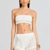 Tops*Retrofete Luiz Knit Crochet Top Iridescent White