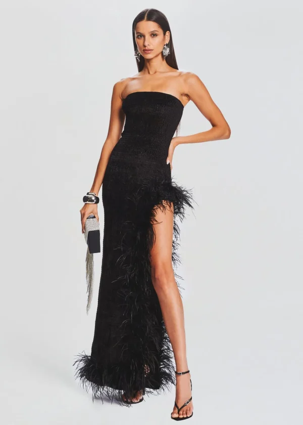Dresses*Retrofete Lula Feather Dress Black