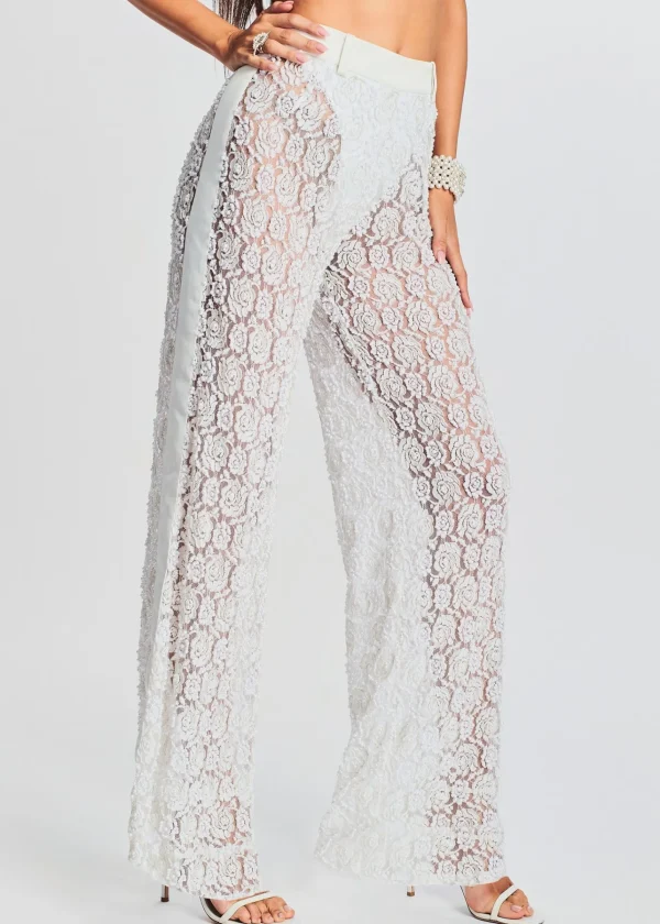 Honeymoon Looks*Retrofete Lulu Lace Pant White