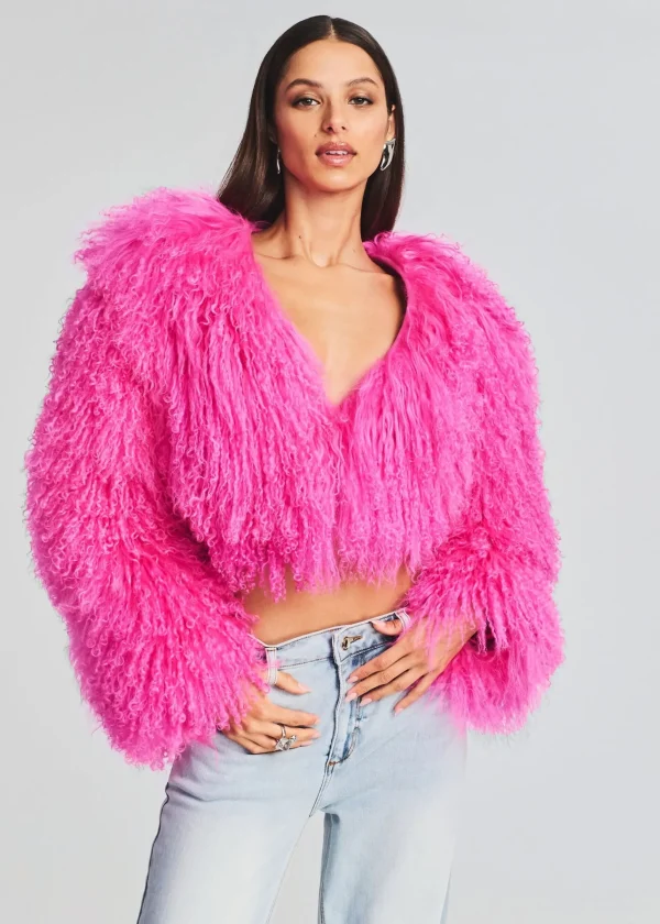 Exclusively Ours*Retrofete Luxe Fur Jacket Knockout Pink