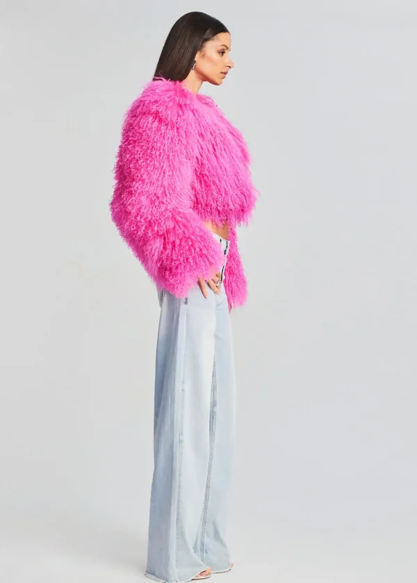 Exclusively Ours*Retrofete Luxe Fur Jacket Knockout Pink
