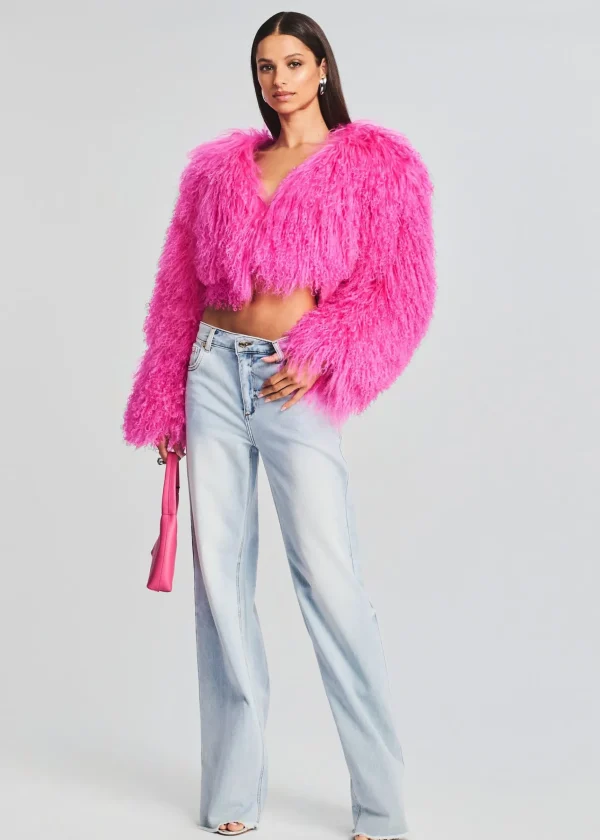 Outerwear*Retrofete Luxe Fur Jacket Knockout Pink