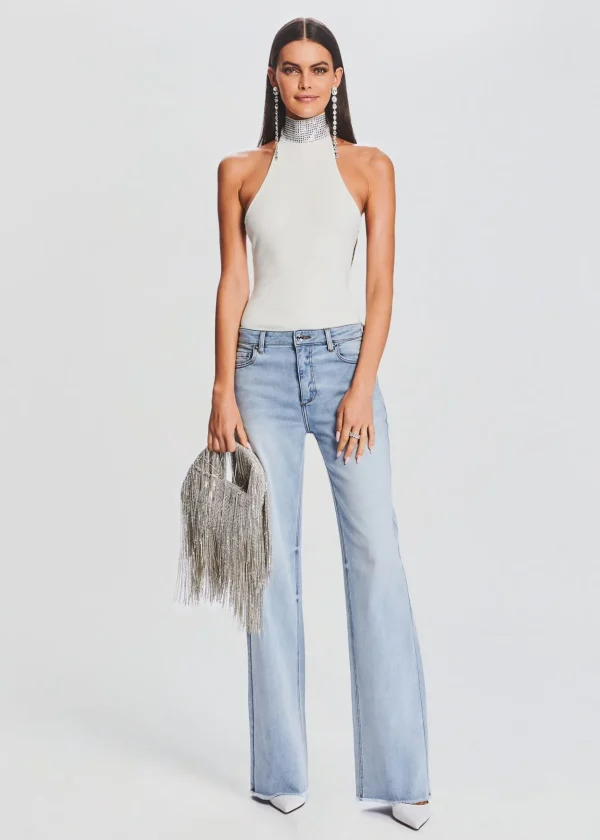 Guest Of*Retrofete Maci Embellished Knit Bodysuit White