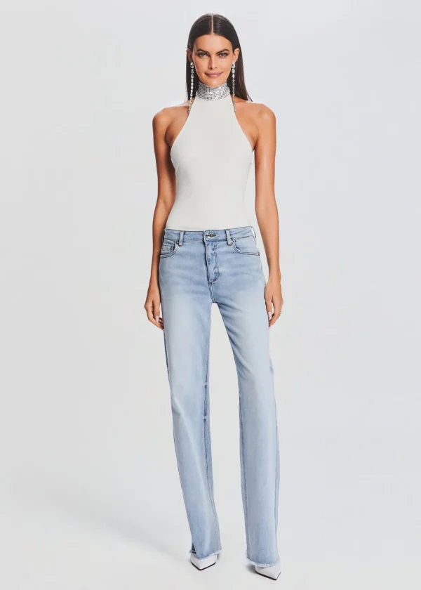 Guest Of*Retrofete Maci Embellished Knit Bodysuit White