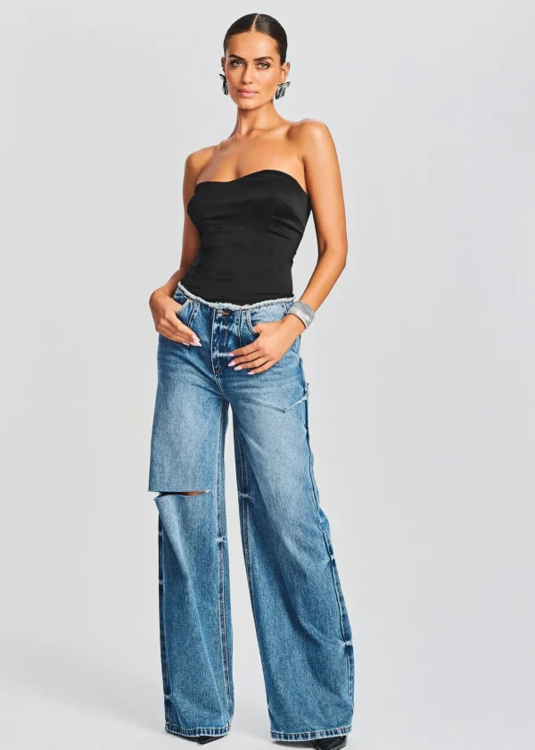 RETROFÊTE*Retrofete Mads Silk Bustier Black