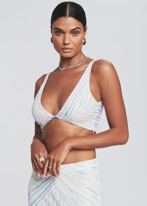 Sequin Styles*Retrofete Magda Sequin Top White