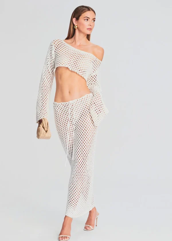 Spring Knits*Retrofete Magen Knitted Skirt White