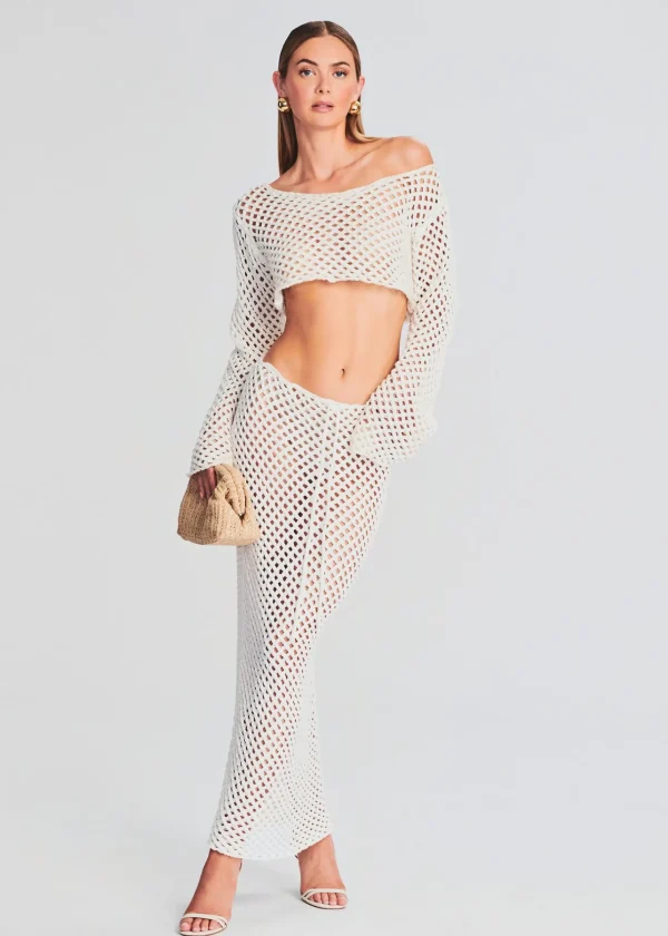 The Destination Bride*Retrofete Magen Knitted Skirt White