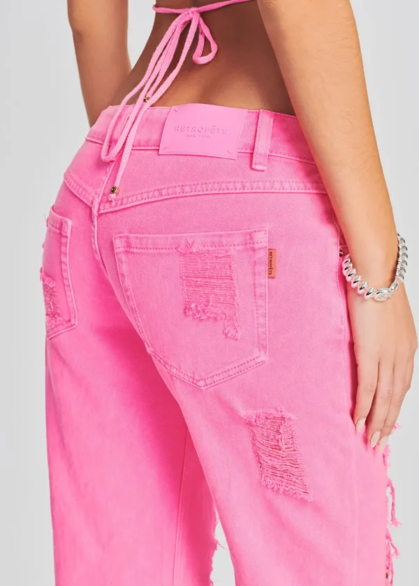 Denim*Retrofete Maggie Low Rise Jean Neon Pink