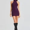 Dresses*Retrofete Mandy Boucle Dress Eggplant