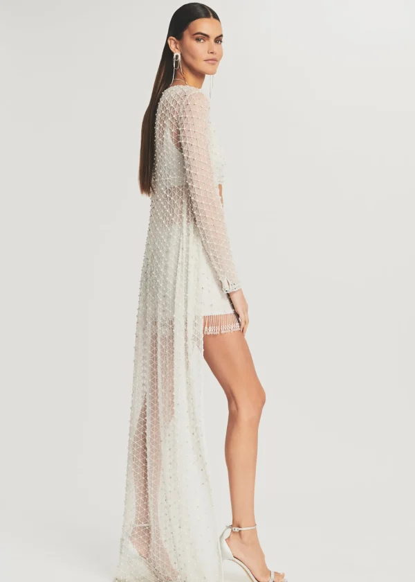 Rehearsal Dinner*Retrofete Marcel Beaded Duster White