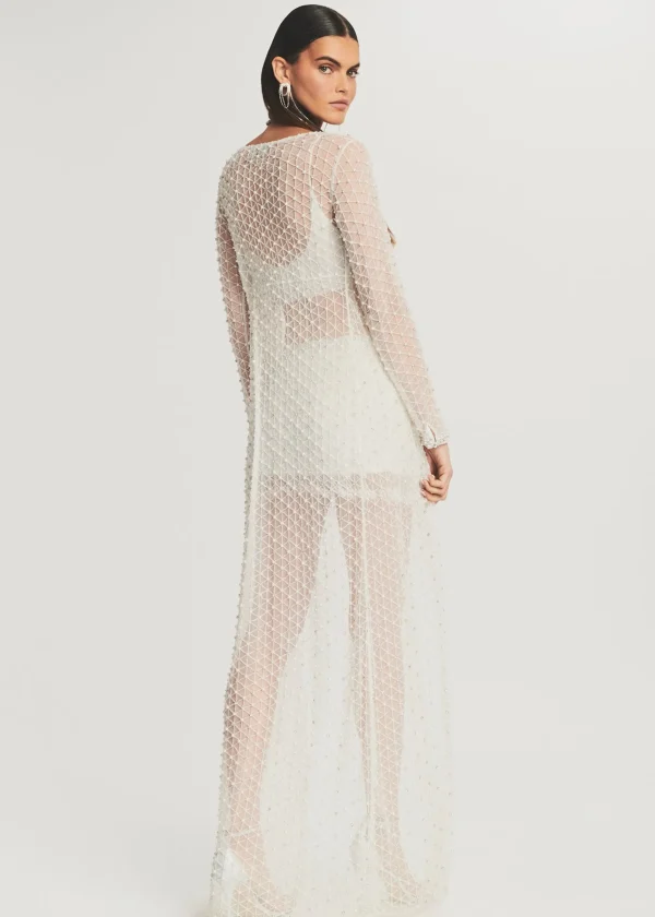 Bachelorette Party*Retrofete Marcel Beaded Duster White
